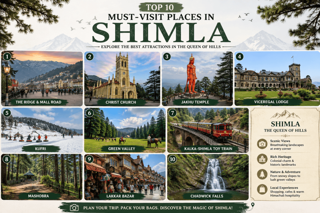 Top 10 Sightseeing Spots in Shimla